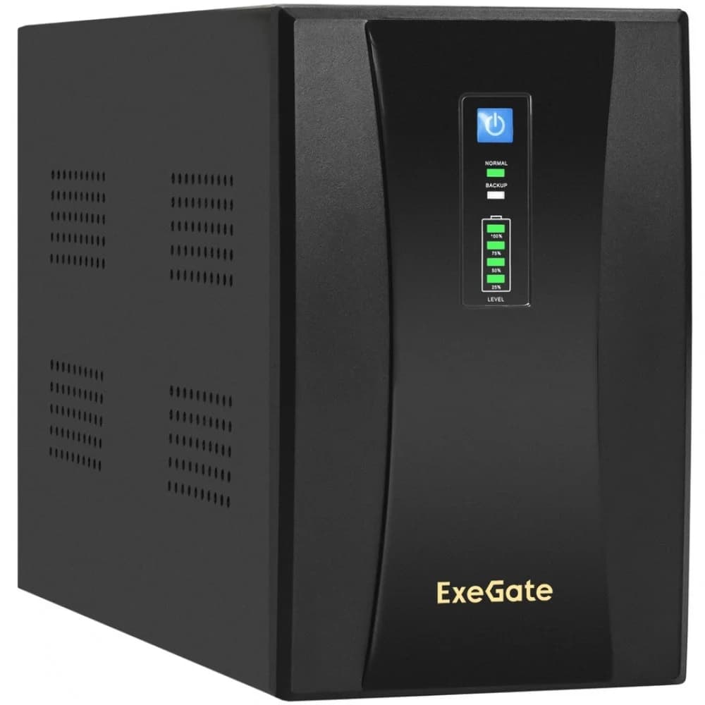 Exegate EX292613RUS ИБП ExeGate SpecialPro UNB-2200.LED.AVR.2SH.RJ.USB 2200VA/1300W,LED, AVR,2*Schuko, RJ45/11, USB, металлический корпус, Black