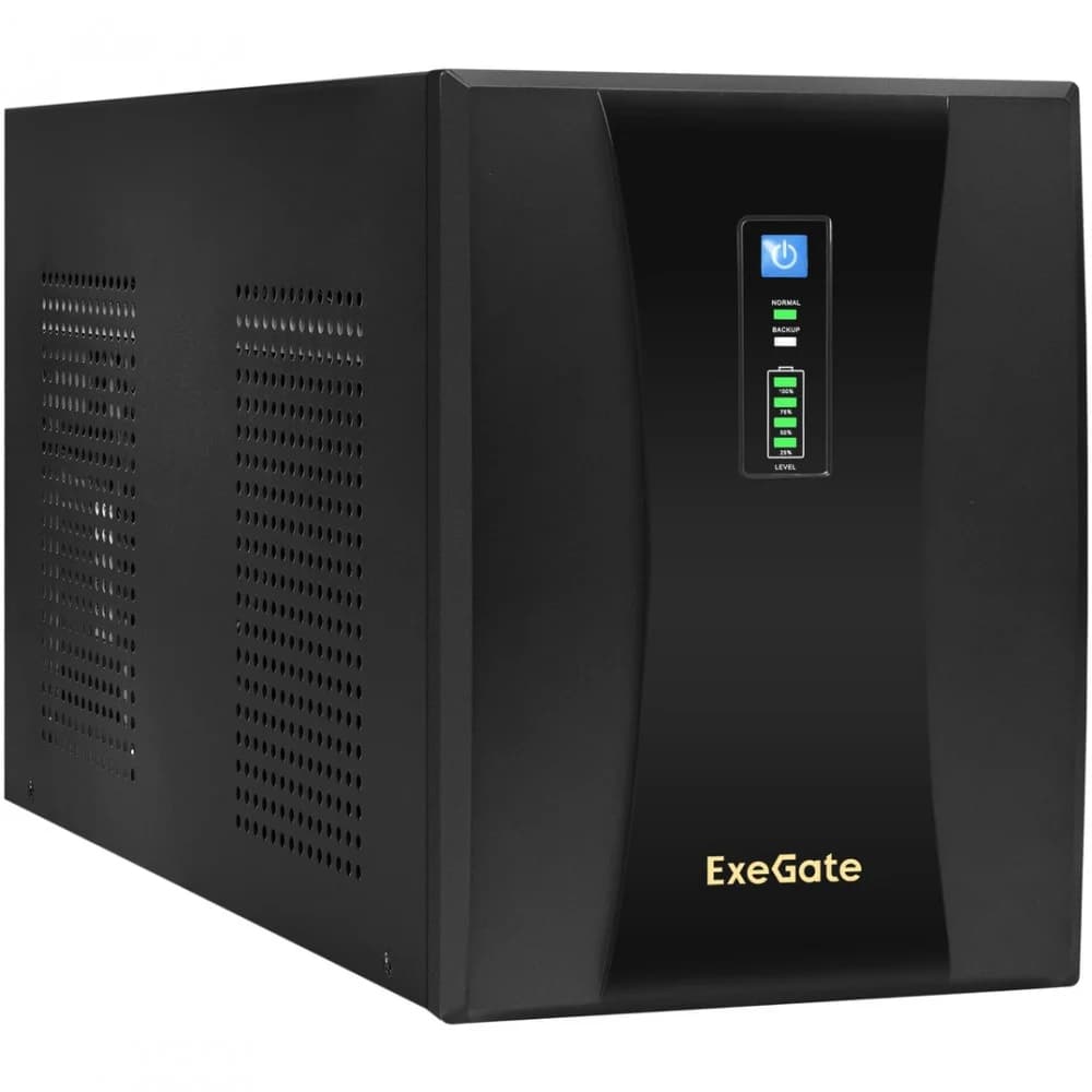 Exegate EX292615RUS ИБП ExeGate SpecialPro UNB-3000.LED.AVR.2SH.4C13.RJ.USB 3000VA/1800W,LED, AVR,2*Schuko+4*C13,RJ45/11,USB, металлический корпус, Black