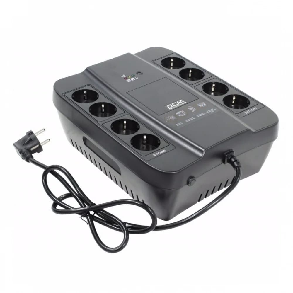 Источник бесперебойного питания Powercom Back-UPS SPIDER, OffLine, 650VA / 390W, Tower, Schuko