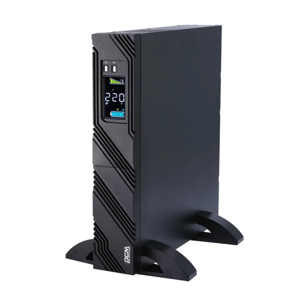 UPS POWERCOM SPR-1500, line-interactive, 1500 VA, 1200 W, LCD, Rack / Tower, 8 IEC320 C13 sockets with redundant power supply, USB, RS-232, SNMP card slot, RJ45 protection, WxDxH 428x453x84 mm, 20.5