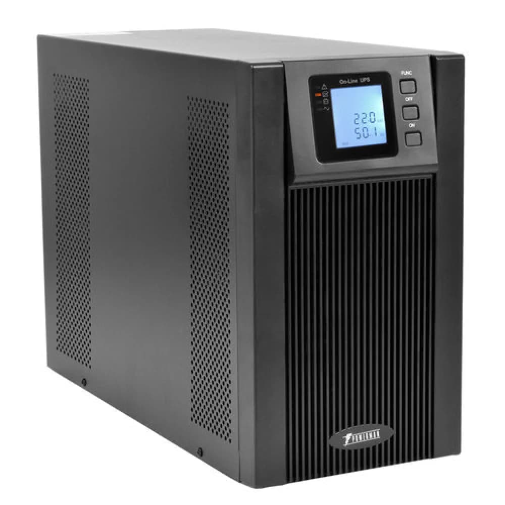UPS POWERMAN Online 2000, LCD, double conversion, 2000VA, 1800W, 8 pcs IEC320 C13 with redundant power supply, USB, RS232, SNMP slot, EPO connector, battery 12V 9Ah 4 pcs, 1 cable C13/C14, 191 x 337
