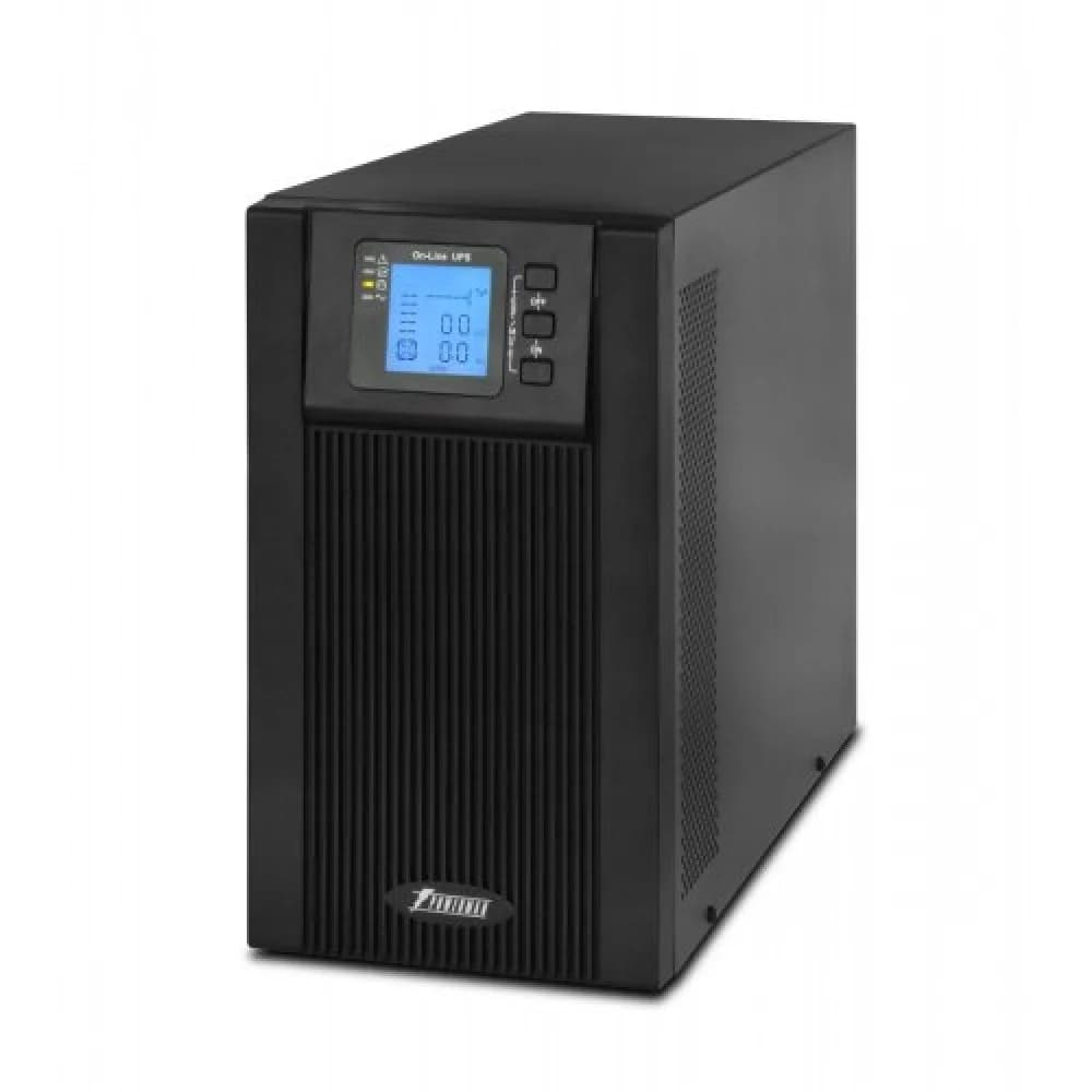 UPS POWERMAN Online 3000, LCD, dual conversion, 3000VA, 2400W, 3 eurosockets with backup power, USB, RS232, SNMP slot, protection RJ11 / RJ45, battery 12V 9Ah 6 pcs., 191mm x 469mm x 339mm, 27 kg.