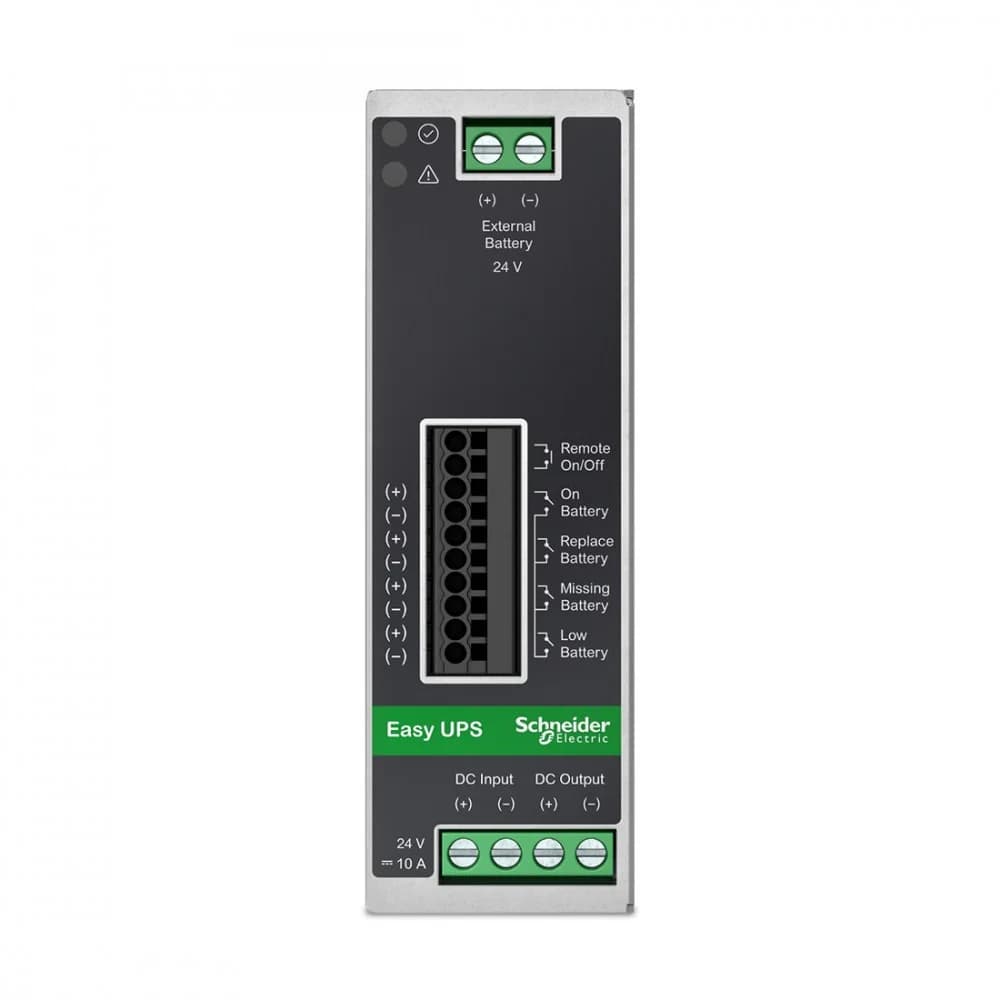 Источник бесперебойного питания на DIN-рейку, Schneider Electric, BVS240XDPDR, Мощность 240Вт, 24В постоянный ток, Максимальный входной ток: 10А, Серый металлический