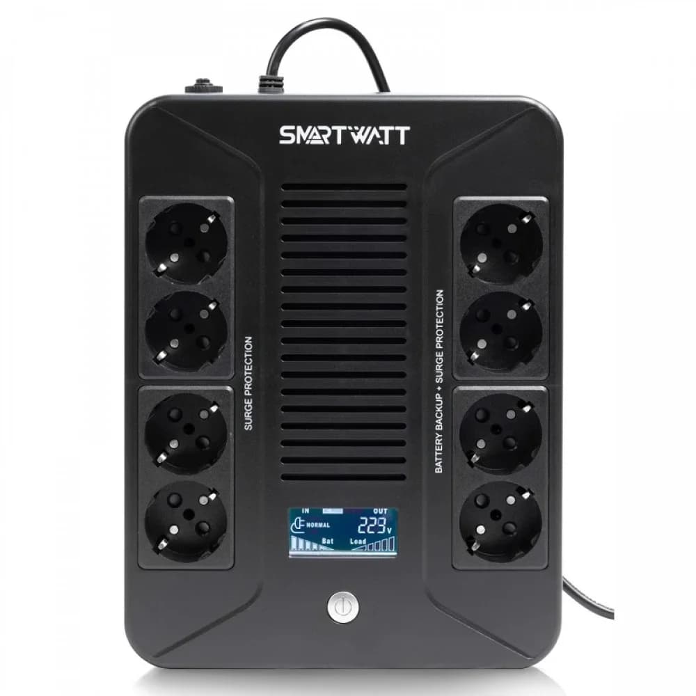 Источник бесперебойного питания Smartwatt Safe pro LCD 360Вт 600ВА черный