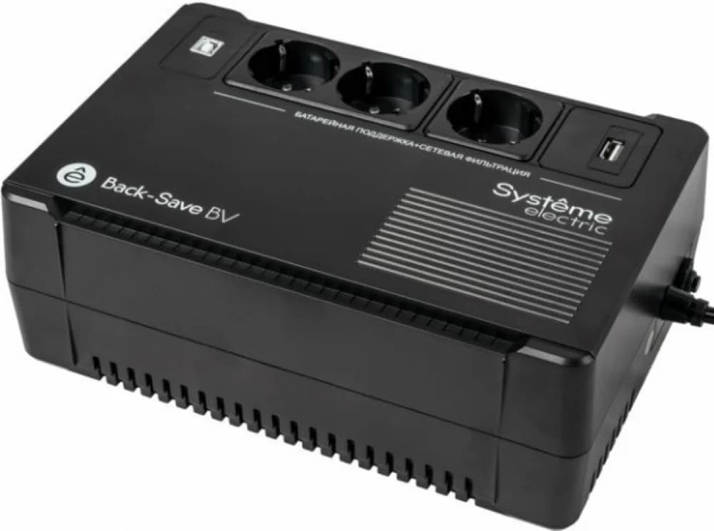 Systeme Electriс Back-Save, 400VA/240W, 230V, Line-Interactive, AVR, 3xSchuko, USB charge(type A), USB