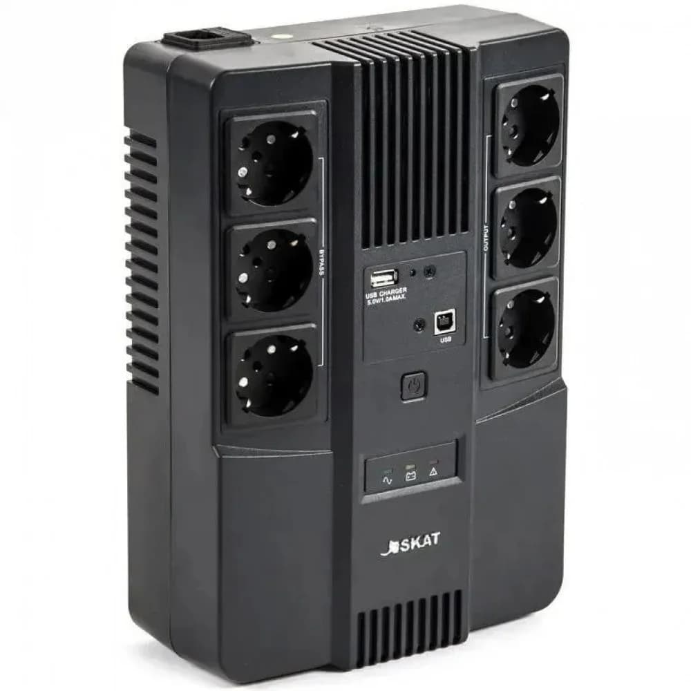 (8998) Бастион SKAT-UPS 600 AI 600ВА/360Вт/Line-Interactive/АКБ 7Ачх1/220В/6хSchuko/3 л.г