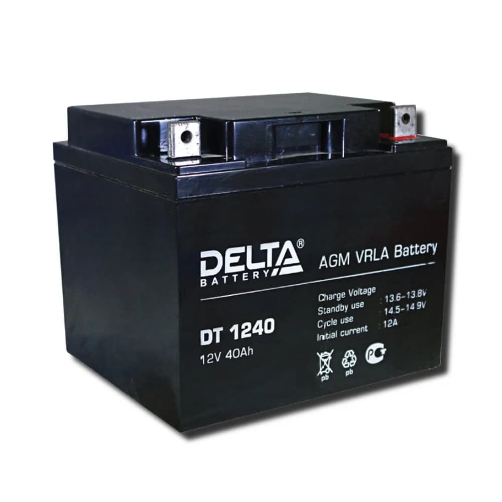 Delta DT 1240 (40 А\ч, 12В) свинцово- кислотный аккумулятор