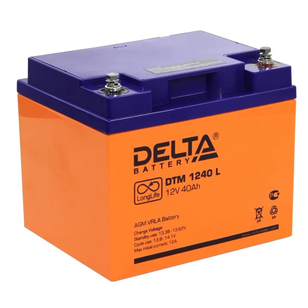 Delta DTM 1240 L (40 А\ч, 12В) свинцово- кислотный аккумулятор