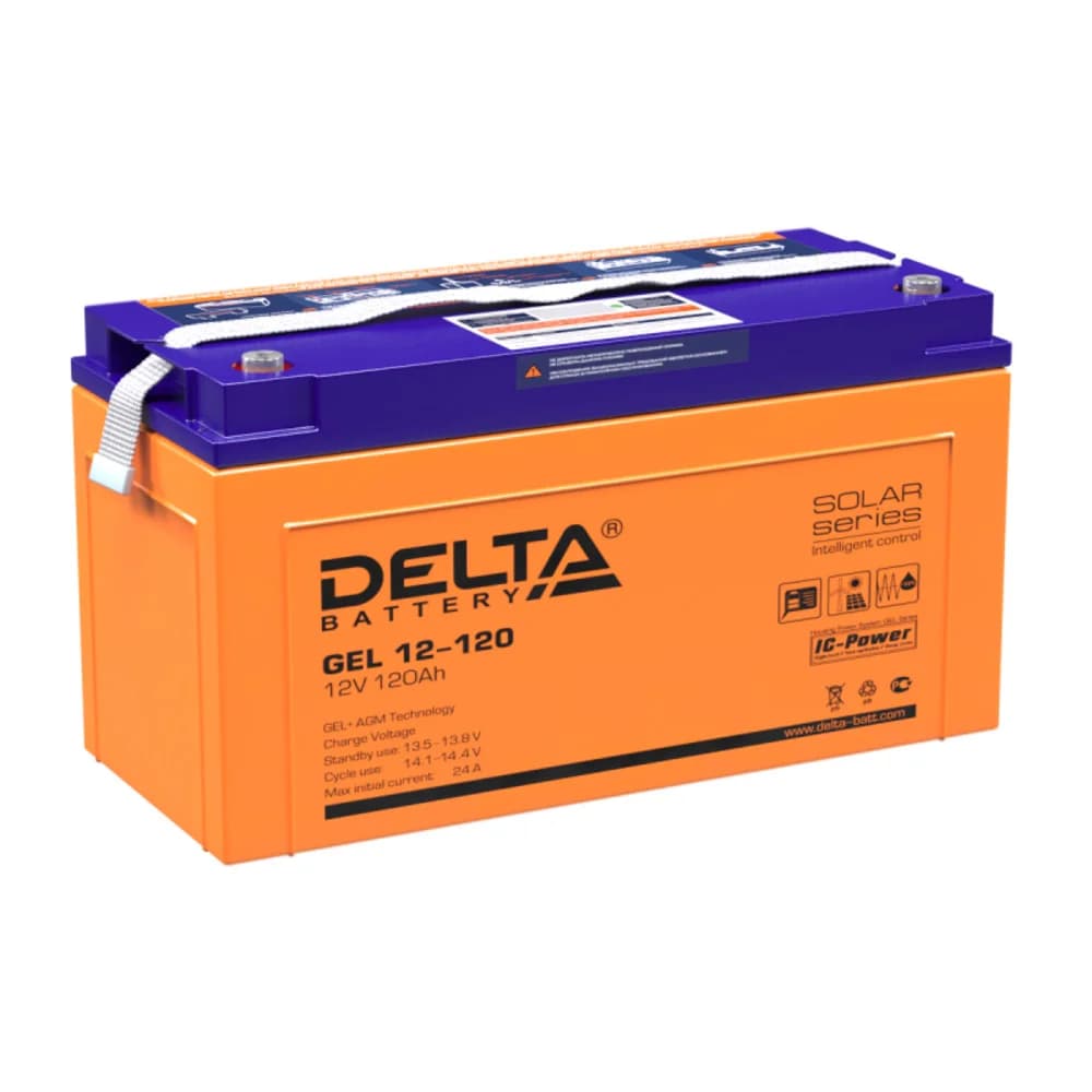 GEL 12-120 Delta Аккумуляторная батарея, 12 / 120A, 406х172х228мм