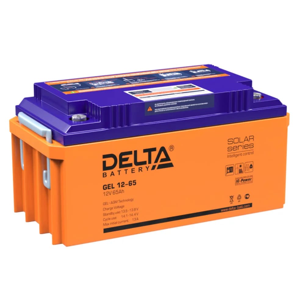 GEL 12-65 Delta Аккумуляторная батарея, 12 / 65A, 350х167х173мм
