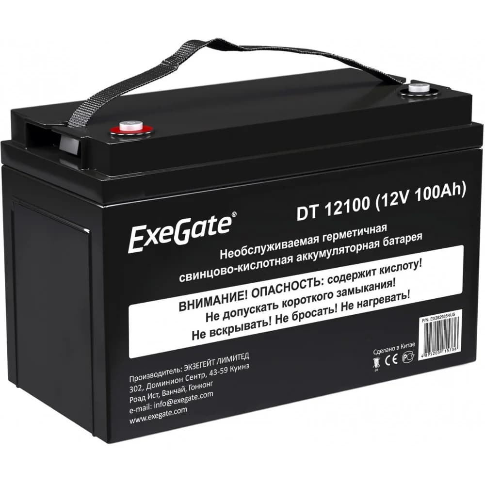 Exegate EX282985RUS АКБ ExeGate DT 12100 (12V 100Ah, под болт М6)