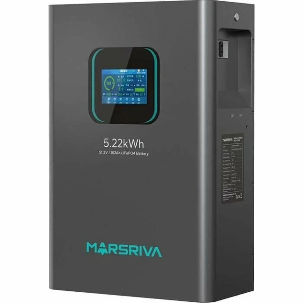Литиевый аккумулятор LiFePO4, 51,2 В/102 Ач, новый элемент BYD, класс А MARSRIVA