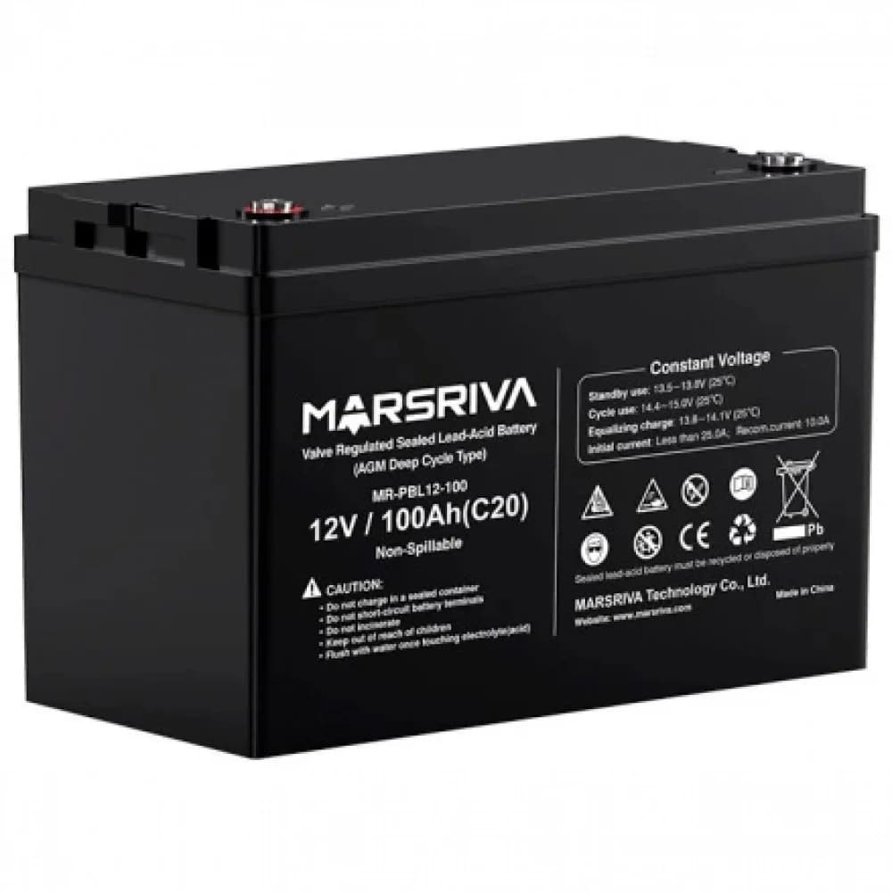Сменный AGM аккумулятор 12 В/100 Ач, 28 кг MARSRIVA