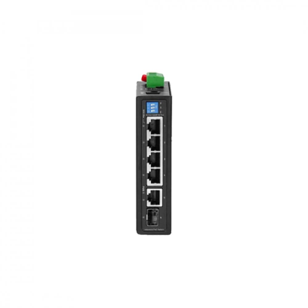 Коммутатор, BDCOM, IES200-LSTW1140P, Неуправляемый, 4 порта 10/100/1000М RJ45, PoE 802.3af/at, 1 порт SFP, 1 порт GE RJ45, DC 48-55В Dual RPS, -40+75°C, DIN-rail, без блока питания