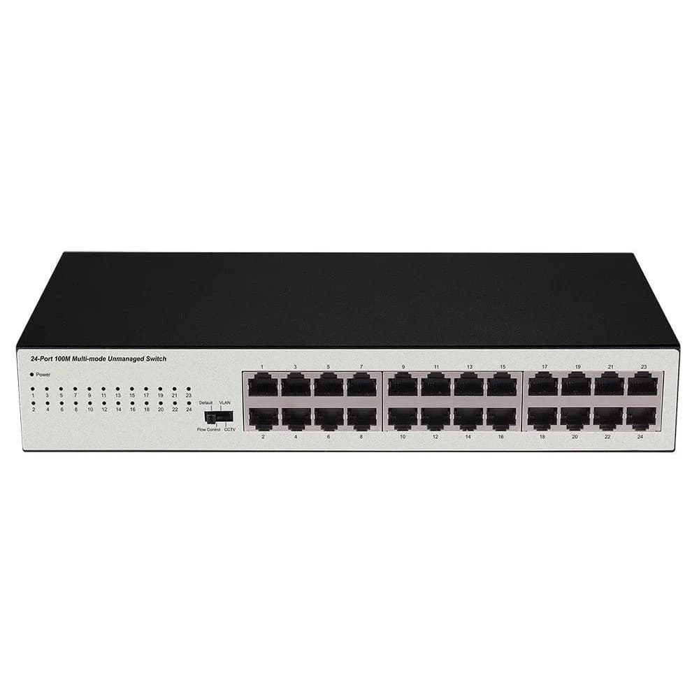 Коммутатор, BDCOM, S1024C, Неуправляемый, 24 порта 10/100M RJ45, Без вентилятора, Стоечный