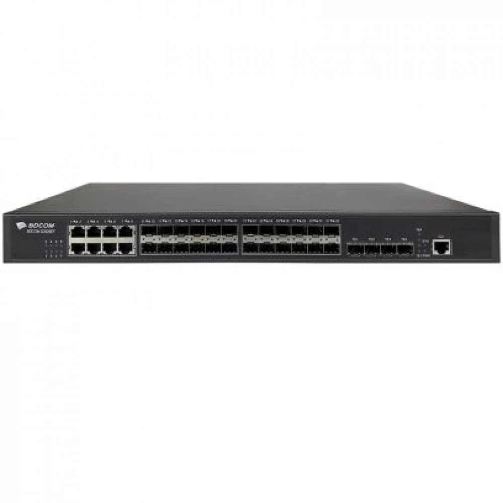 Коммутатор, BDCOM, S2900-24S8C4X, Управляемый L2+, 16 портов 1000M SFP, 8 комбо-портов 1000М SFP/RJ45, 4 порта 10G SFP+, Стоечный