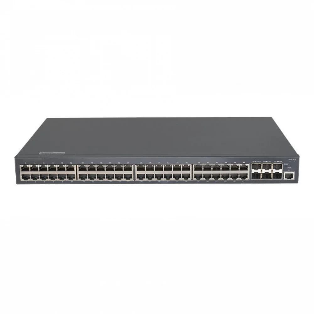 Коммутатор, BDCOM, S2900-48P6X, Управляемый L2+, 48 портов PoE (370W) 10/100/1000M RJ45, 6 портов 10G SFP+, Стоечный