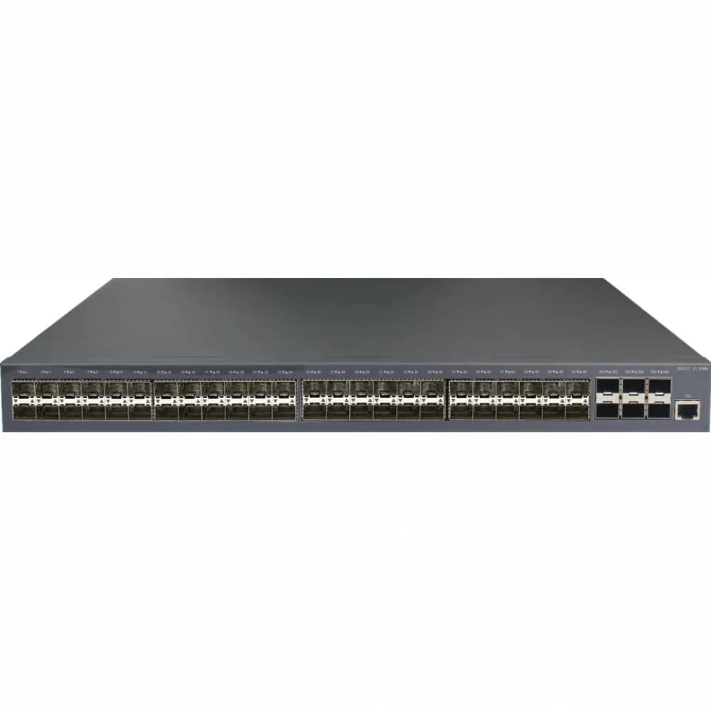 Коммутатор, BDCOM, S2900-48S6X, Управляемый L3, 48 портов SFP, 6 портов 10G SFP+, один блок питания AC-220V, с вентилятором охлаждения, 1U,, Стоечный