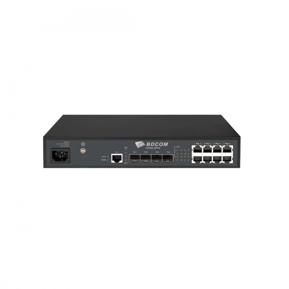 Коммутатор, BDCOM, S2900-8T4X, Управляемый L3-lite, 8 портов 10/100/1000М RJ45, 4 порта SFP+, 1U