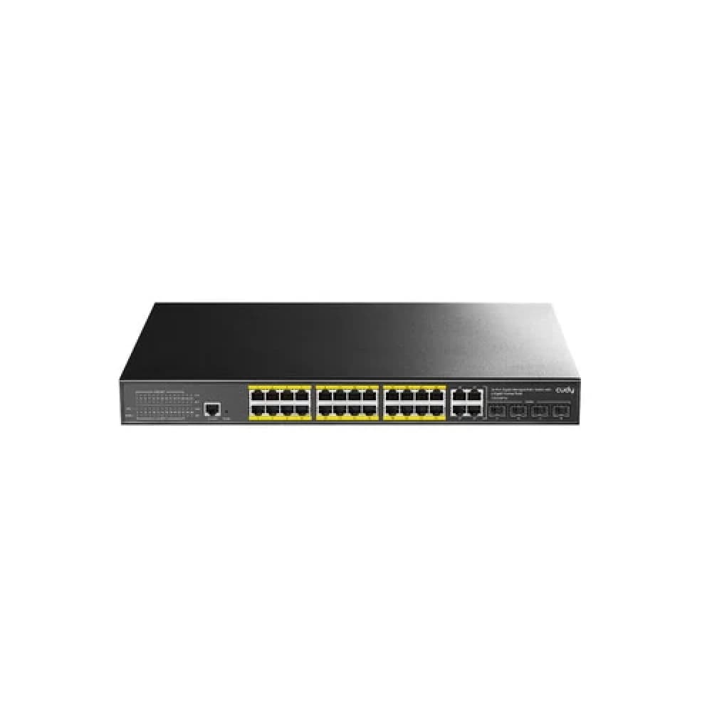 24-Port Layer 2 Managed Gigabit PoE+ Switch with 4 Gigabit Combo Ports, 400W
