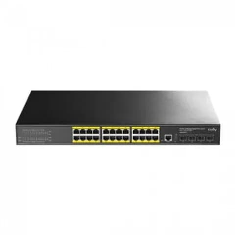 Коммутатор CUDY 24-Port Layer 3 Managed Gigabit PoE+ Switch with 4 10G SFP Slots 400W Layer 3 Managed 24 Ports 10/100/1000M PoE Switch, 24 Gigabit Ethernet ports + 4 10 Gigabit uplink SFP+ optical p