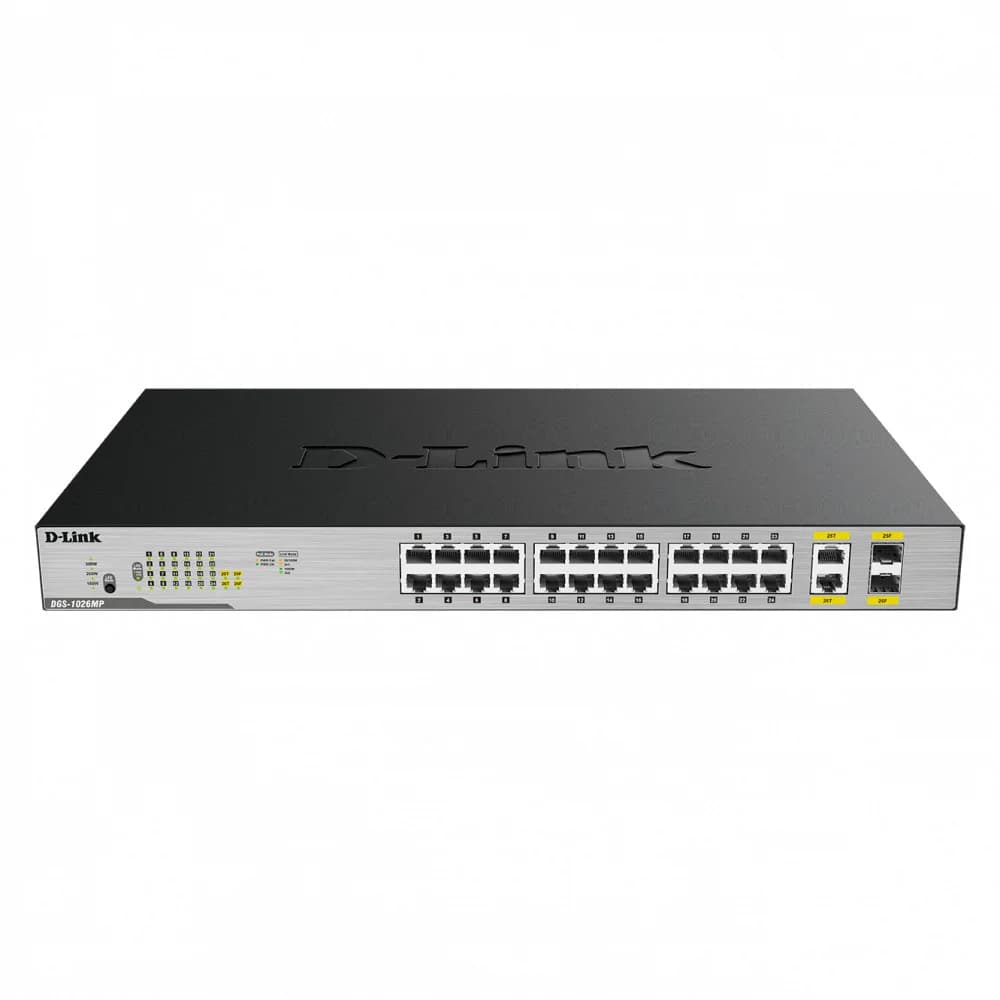 D-Link коммутатор с 24 POE портами 10/100/1000Base-T, 2 комбо-портами 100/1000Base-T/SFP