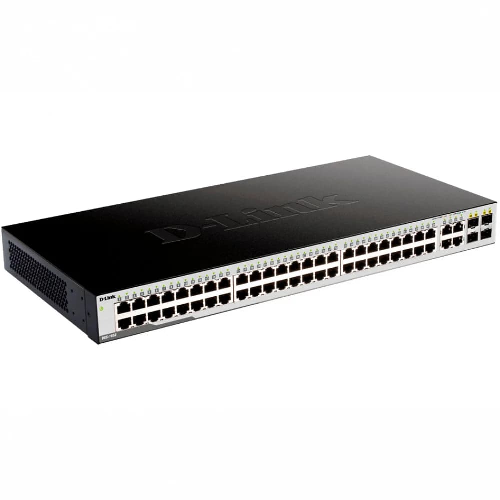 Коммутатор, D-Link, DGS-1052/A3A, Неуправляемый 48 портов 10/100/1000Base-T и 4 комбо-порта 100/1000Base-T/SFP, 1U