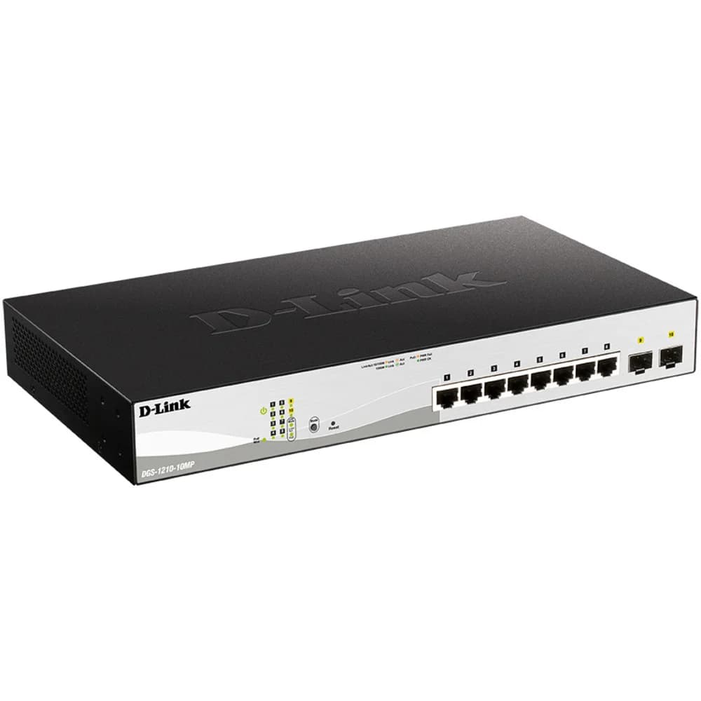 Коммутатор D-Link DGS-1210-10MP/FL 8G 2SFP 130W управляемый
