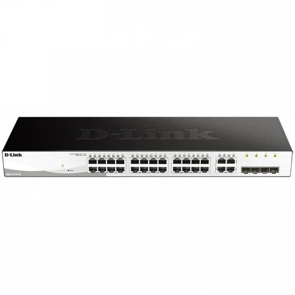 Коммутатор, D-Link, DGS-1210-28/F3A, Настраиваемый L2 коммутатор с 24 портами 10/100/1000Base-T и 4 комбо-портами 100/1000Base-T/SFP.