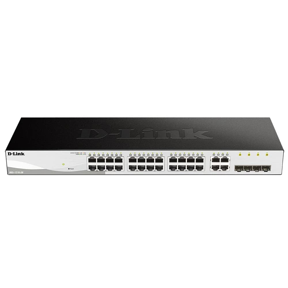 D-Link DGS-1210-28/FL2A Управляемый L2 коммутатор с 24 портами 10/100/1000Base-T и 4 комбо-портами 100/1000Base-T/SFP