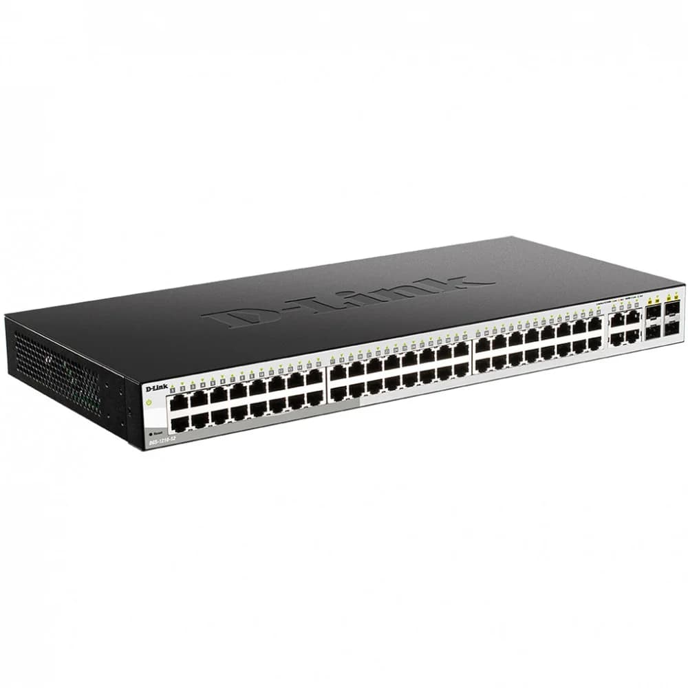 Коммутатор, D-Link, DGS-1210-52/F3A, Управляемый L2, 48 портов 10/100/1000Base-T, 4 комбо-порта 100/1000Base-T/SFP, Стоечный