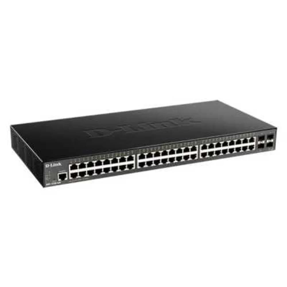 D-Link DGS-1250-52X/A1A, L2 Smart Switch with 48 10/100/1000Base-T ports and 4 10GBase-X SFP+ ports.16K Mac address, 802.3x Flow Control, 4K of 802.1Q VLAN, 4 IP Interface, 802.1p Priority Queues, A