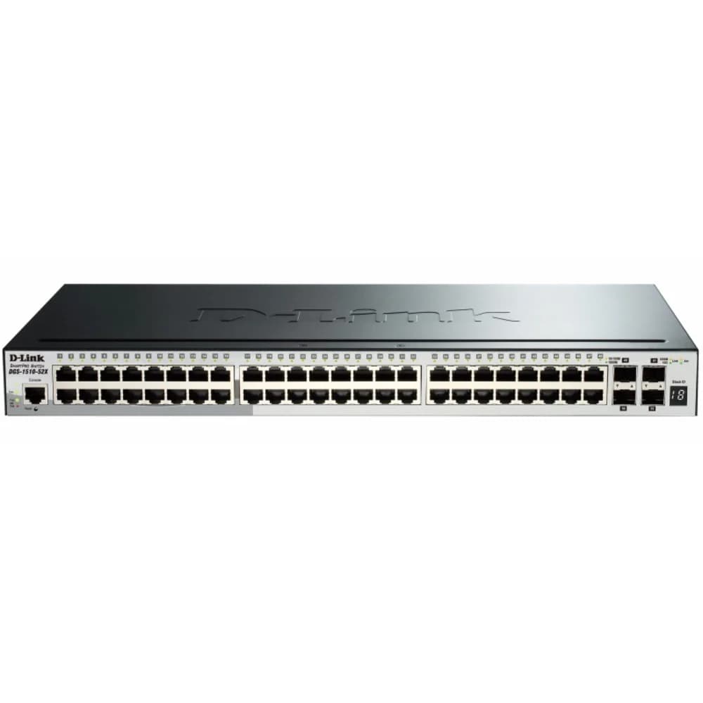 D-Link DGS-1510-52X/A1A Управляемый стекируемый коммутатор SmartPro с 48 портами 10/100/1000Base-T и 4 портами 10GBase-X SFP+ Характеристики: Стандарты и функции на портах IEEE 802.3 10BASE-T Ethern