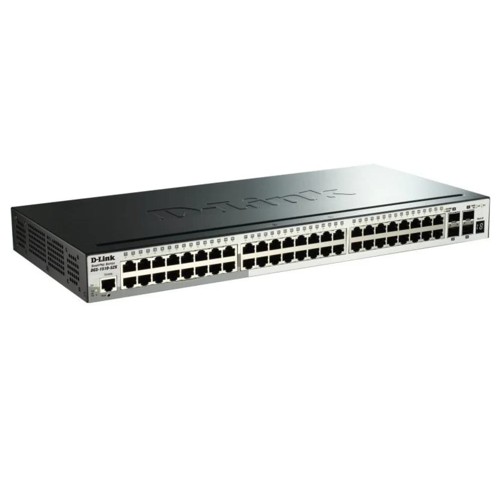 D-Link DGS-1510-52X/A2A PROJ Управляемый стекируемый коммутатор SmartPro с 48 портами 10/100/1000Base-T и 4 портами 10GBase-X SFP+