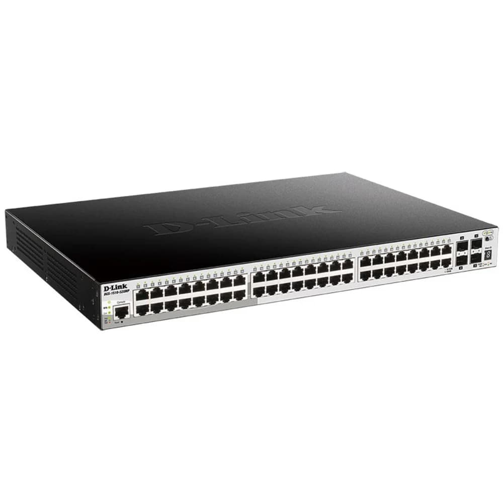 D-Link DGS-1510-52XMP/A1A PROJ Управляемый стекируемый коммутатор SmartPro уровня 2+ с 48 портами 10/100/1000Base-T и 4 портами 10GBase-X SFP