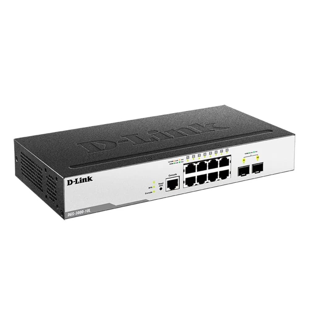 Коммутатор D-Link DGS-3000-10L/B1A 8G 2SFP управляемый