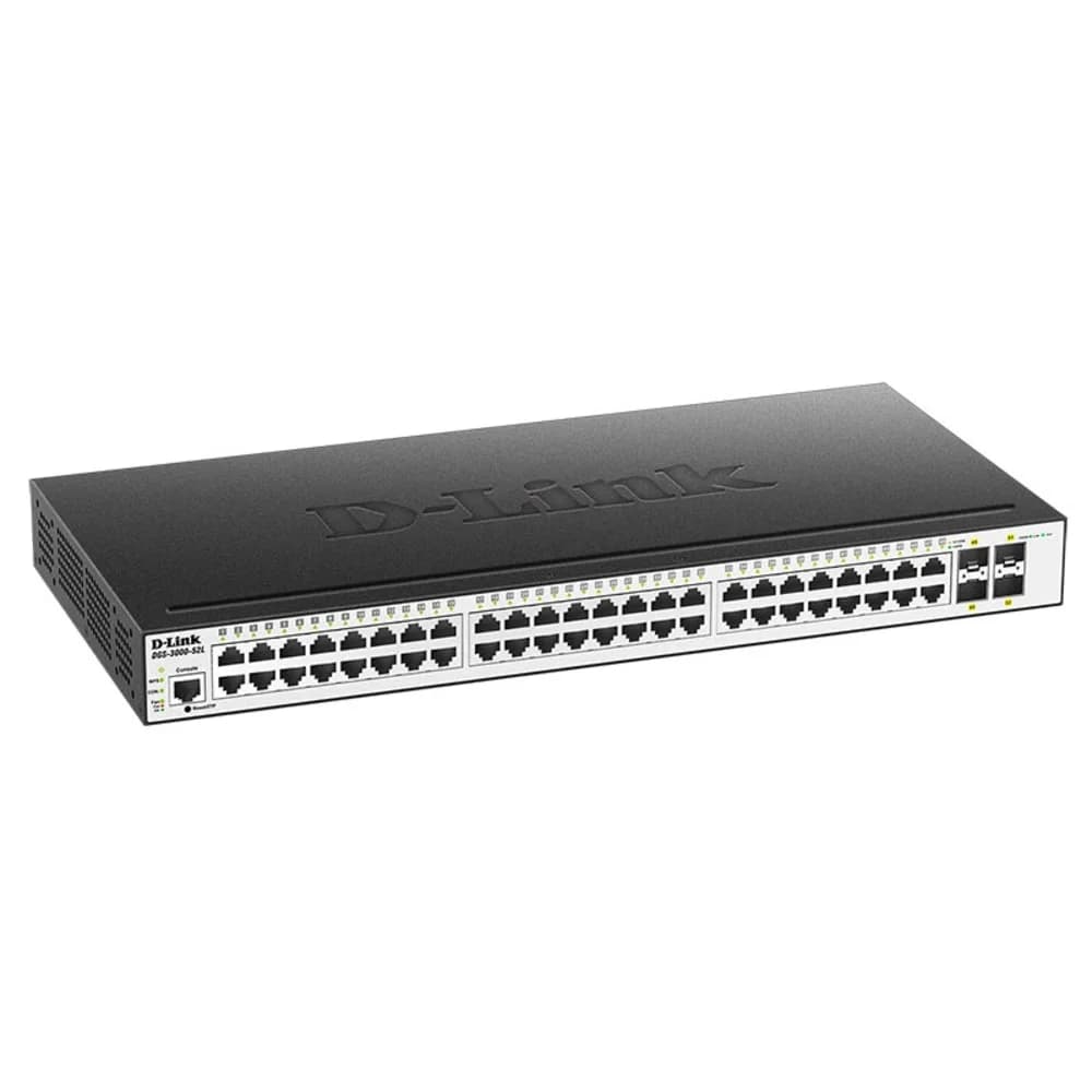 Коммутатор D-Link DGS-3000-52L управляемый 2 уровня с 48 портами 10/100/1000Base-T и 4 портами 1000Base-X SFP