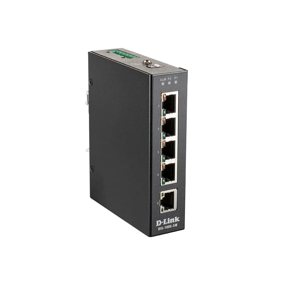 D-Link DIS-100E-5W/A1A Промышленный неуправляемый коммутатор с 5 портами 10/100Base-TX, функцией энергосбережения и поддержкой QoS