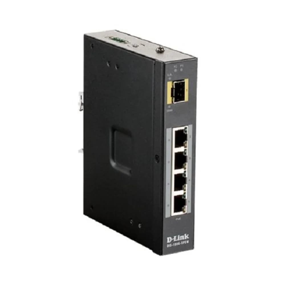 Коммутатор D-Link DIS-100G-5PSW/A1A Промышленный неуправляемый коммутатор с 4 портами 10/100/1000Base-T, 1 портом 1000Base-X SFP, функцией энергосбережение