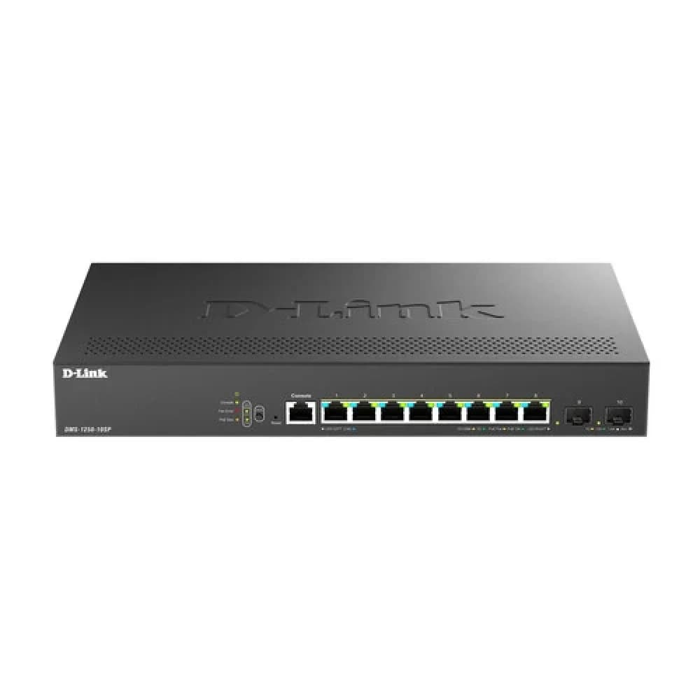 Коммутатор/ Управляемый L2 PoE-коммутатор, 8x2.5GBase-T PoE, 2x10GBase-X SFP+, PoE-бюджет 240 Вт, защита от статического электричества до 6 кВ, CLI, консольный порт RJ-45