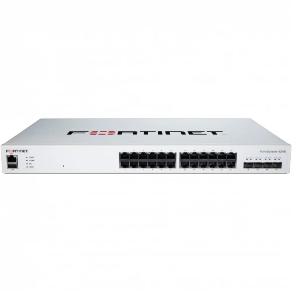 FortiSwitch-424E Layer 2/3 FortiGate switch controller compatible switch with 24 x GE RJ45 ports, 4 x 10 GE SFP+ uplinks