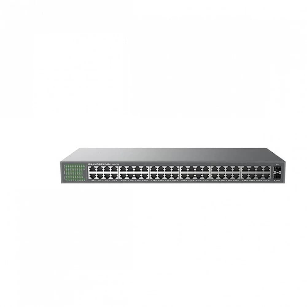 Коммутатор, Grandstream, GWN7706, Неуправляемый, 48 порта RJ-45 10/100/1000 Мбит/с, 2 порта SFP, Настольный/в стойку, корпус металлический