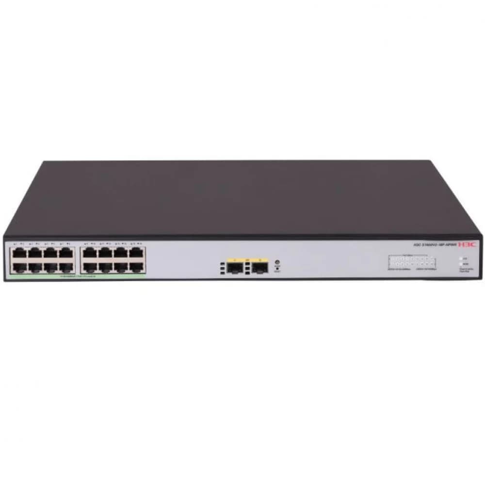 H3C S1600V2-18P-HPWR L2 Ethernet Switch with 16*10/100/1000BASE-T PoE+ Ports and 2*100M/1G SFP Ports, (AC)