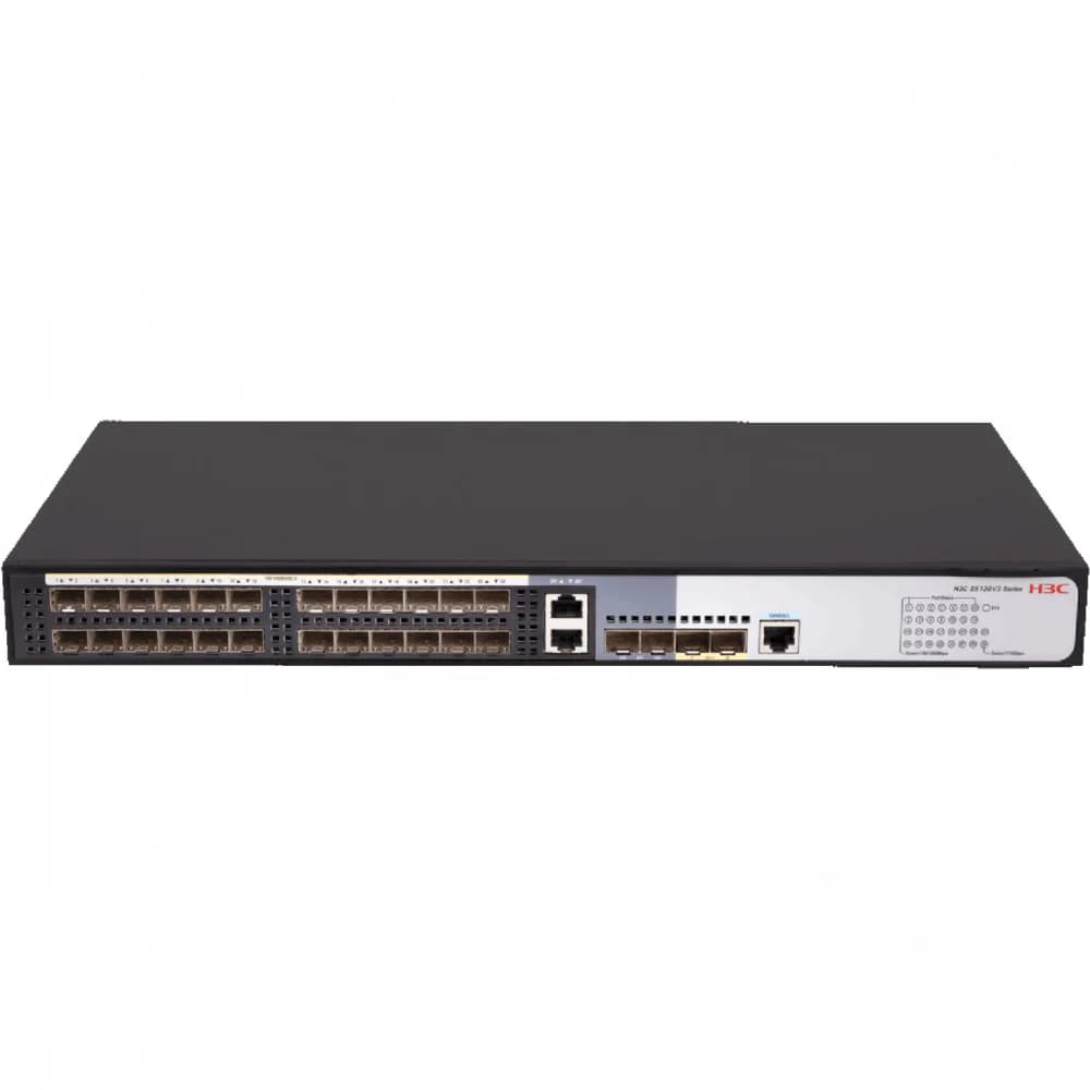 Коммутатор, H3C, LS-5120V3-28F-LI-GL, Управляемый L3, 24 порта 1000M SFP, 2 порта combo SFP/RJ45 1000M, 2 порта 1000M SFP+, AC 100~240 В, -10°C ~ +55°C