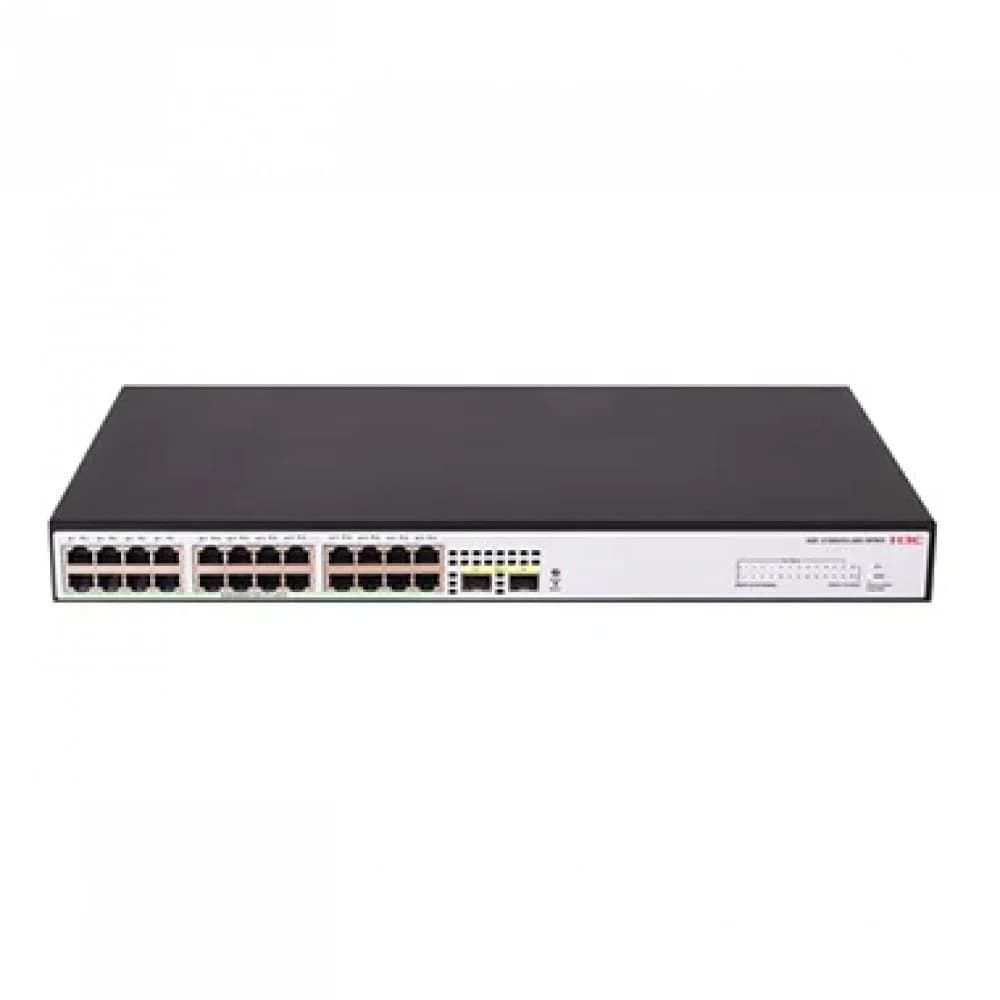 H3C S1600V2-26S-HPWR L2 Ethernet Switch with 24*10/100/1000BASE-T PoE+ Ports and 2*1G/10G SFP+ Ports, (AC)