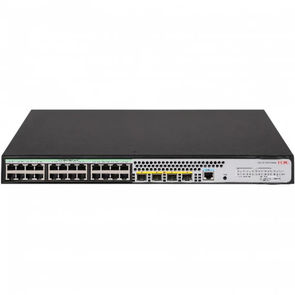 Коммутатор, H3C, LS5120V3-28P-PWR-LI-GL Switch, Управляемый L3, 24 порта 10/100/1000M (PoE 240Вт, 802.3af/at), 4 порта 1000M SFP, AC 100~240 В, -5°C ~ +50°C, стоечный
