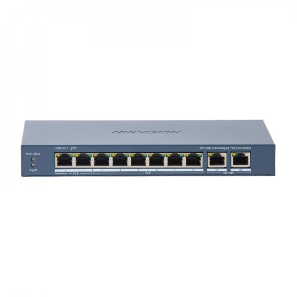 Hikvision DS-3E0310HP-E(C) Коммутатор 8-портовый неуправляемый PoE