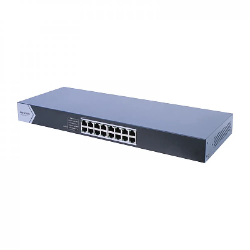 Коммутатор, Hikvision, DS-3E0516-E(c), Неуправляемый, 16 x Gigabit RJ45 , Стоечный, Металл