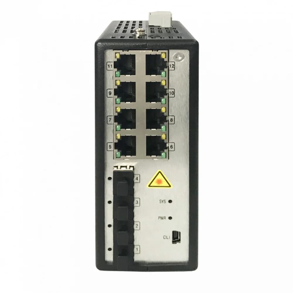 L3, Управляемый, 8 Gigabit RJ45 PoE портов, 4 Gigabit SFP uplink порта, 802.3af/at, бюджет PoE ≤240 ВТ(в основе блока питания, блок питания не входит в комплект), -40°C to 75°C, VLAN, QoS, STP, OSPF
