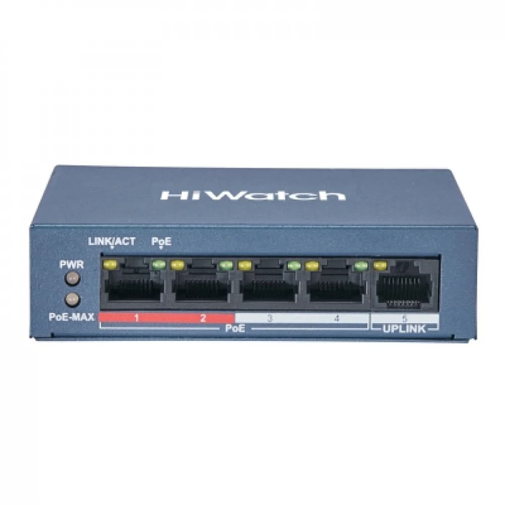 PoE Сетевой коммутатор | Интерфейс: PoE 4×RJ45 10/100/1’000Мбит/с / Uplink 1×RJ45 1’000Мбит/с | Протокол: IEEE 802.3 / 802.3u / 802.3x / 802.3z / 802.3ab | PoE Стандарт: IEEE 802.3af / IEEE 802.3at